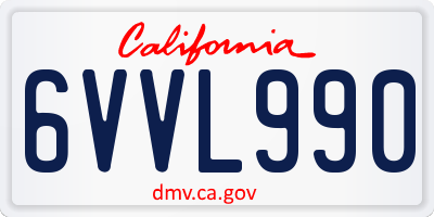 CA license plate 6VVL990