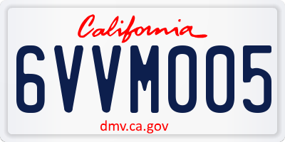 CA license plate 6VVM005
