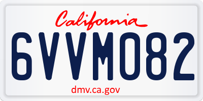 CA license plate 6VVM082
