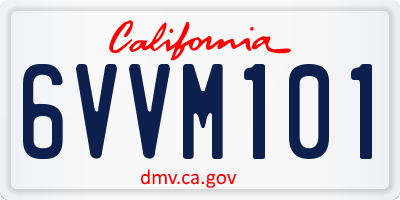 CA license plate 6VVM101