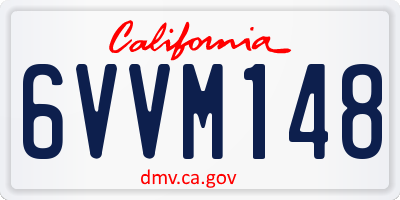 CA license plate 6VVM148