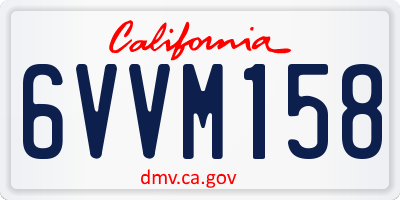CA license plate 6VVM158