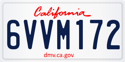 CA license plate 6VVM172