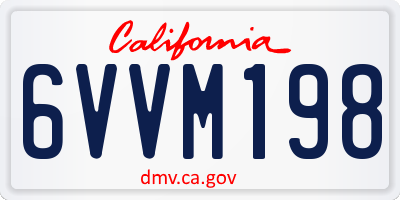 CA license plate 6VVM198