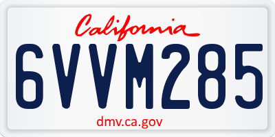 CA license plate 6VVM285