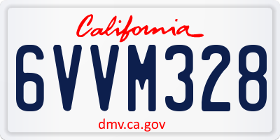 CA license plate 6VVM328