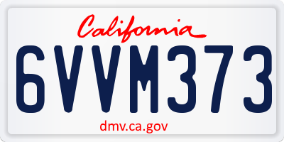 CA license plate 6VVM373