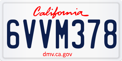 CA license plate 6VVM378