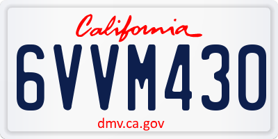 CA license plate 6VVM430