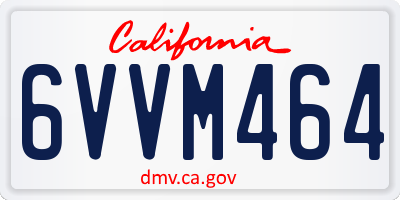 CA license plate 6VVM464