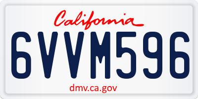 CA license plate 6VVM596