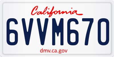 CA license plate 6VVM670