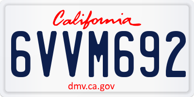CA license plate 6VVM692