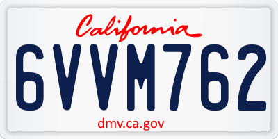 CA license plate 6VVM762
