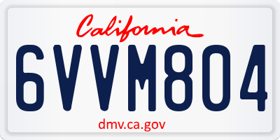 CA license plate 6VVM804