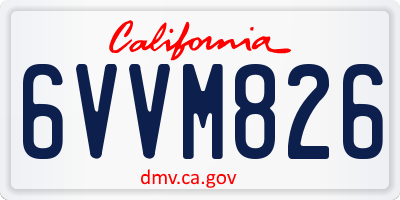 CA license plate 6VVM826