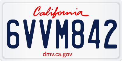 CA license plate 6VVM842