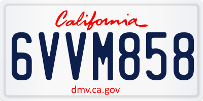 CA license plate 6VVM858