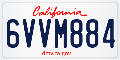 CA license plate 6VVM884