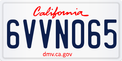 CA license plate 6VVN065