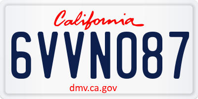 CA license plate 6VVN087