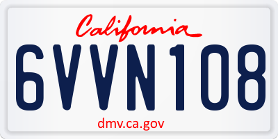 CA license plate 6VVN108