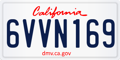CA license plate 6VVN169