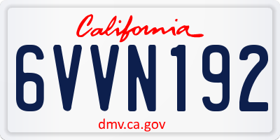 CA license plate 6VVN192