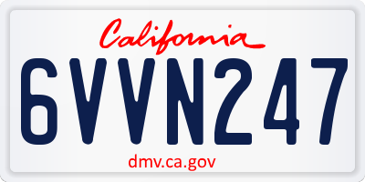 CA license plate 6VVN247