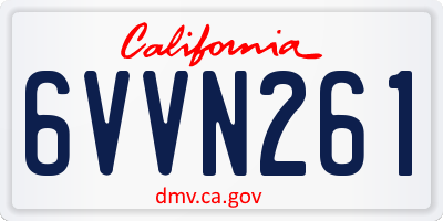 CA license plate 6VVN261