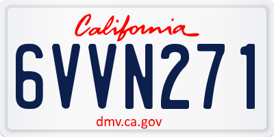 CA license plate 6VVN271
