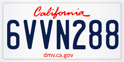 CA license plate 6VVN288