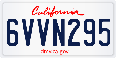 CA license plate 6VVN295