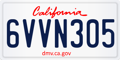 CA license plate 6VVN305