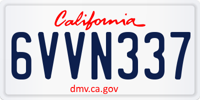 CA license plate 6VVN337