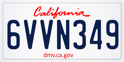 CA license plate 6VVN349