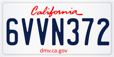 CA license plate 6VVN372