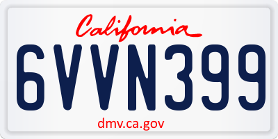 CA license plate 6VVN399