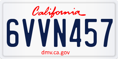 CA license plate 6VVN457