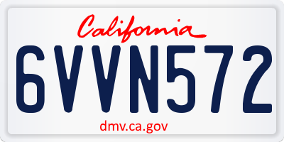 CA license plate 6VVN572