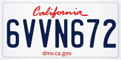 CA license plate 6VVN672