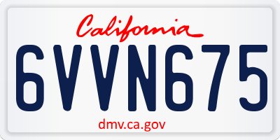 CA license plate 6VVN675