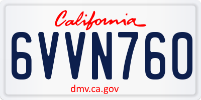 CA license plate 6VVN760