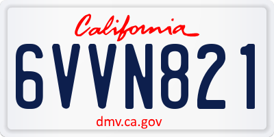 CA license plate 6VVN821