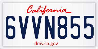 CA license plate 6VVN855