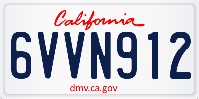 CA license plate 6VVN912