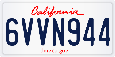 CA license plate 6VVN944