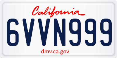 CA license plate 6VVN999