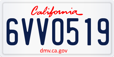 CA license plate 6VVO519