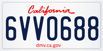 CA license plate 6VVO688